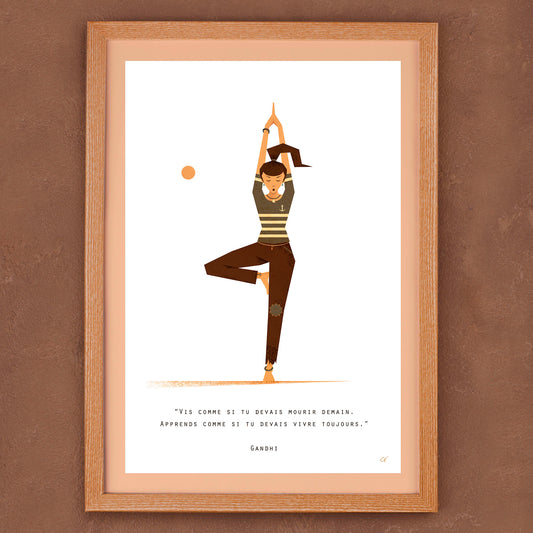 poster de yoga - salutation au soleil