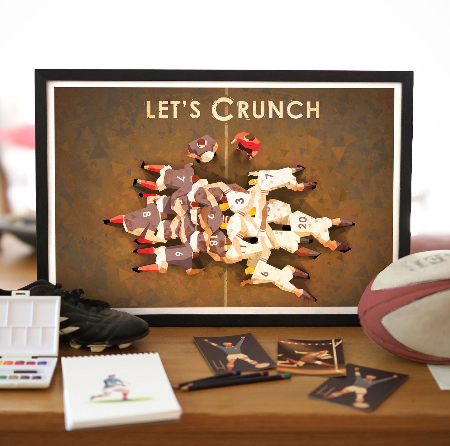 Affiche rugby mêlée France contre Angleterre