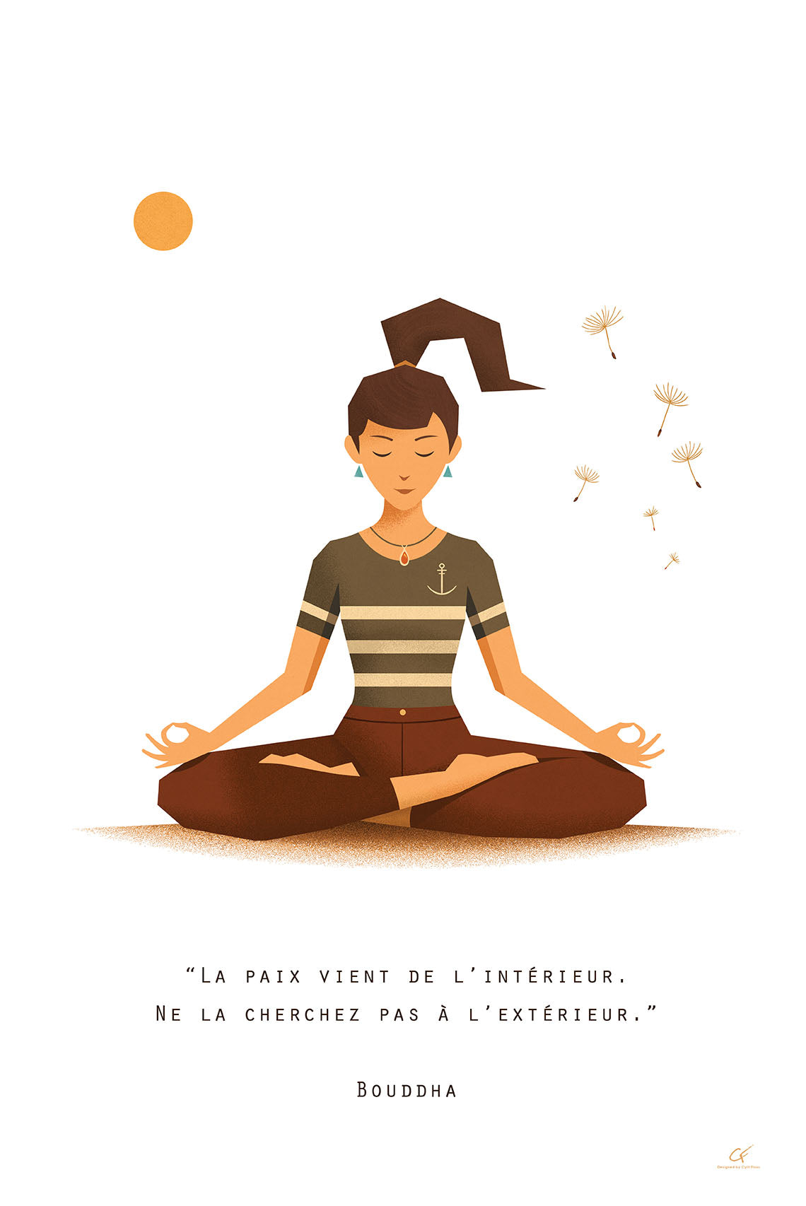 Affiche Méditation — Posture du Lotus (Padmasana)