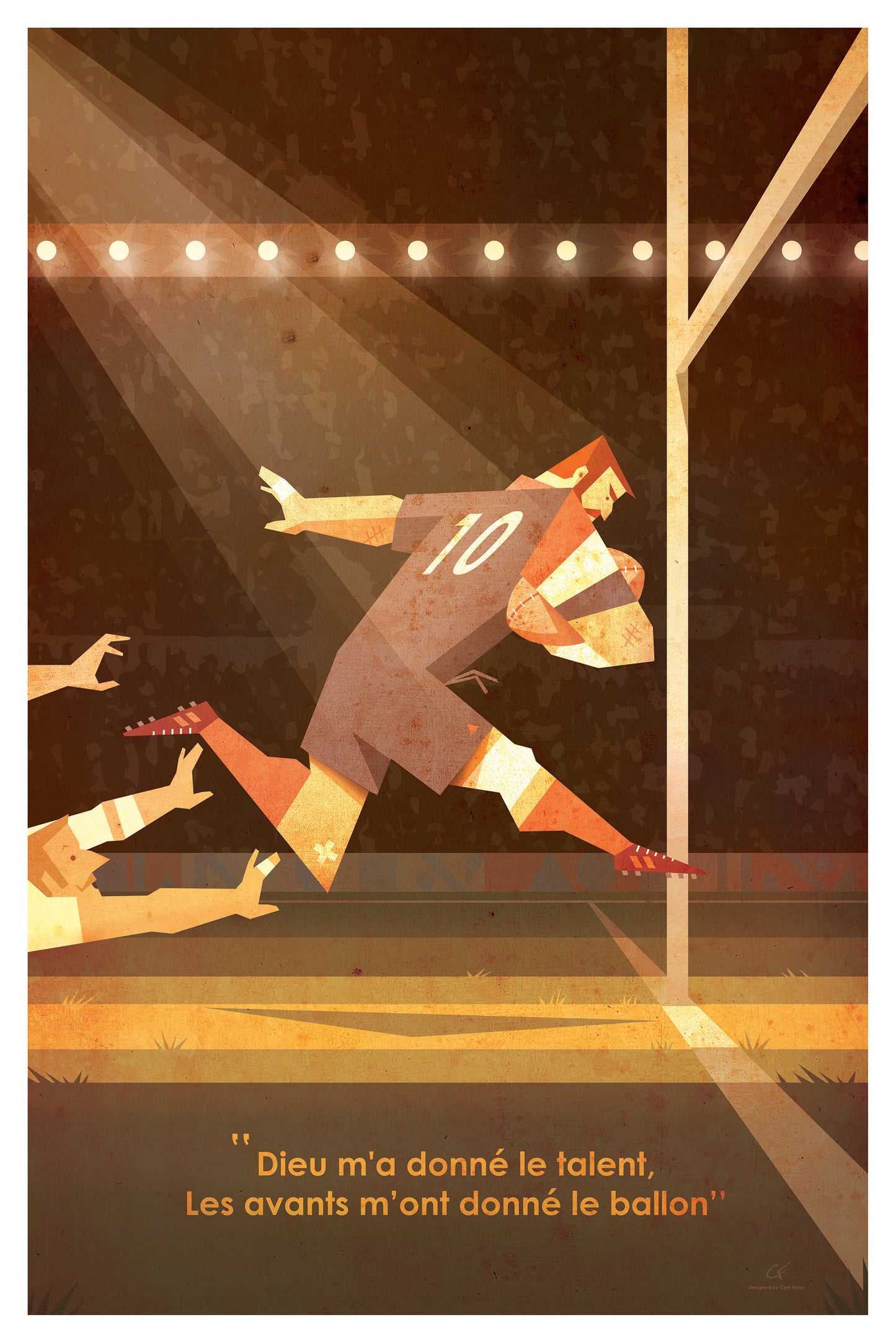 Poster de sport à accrocher – affiche rugby ambiance vintage