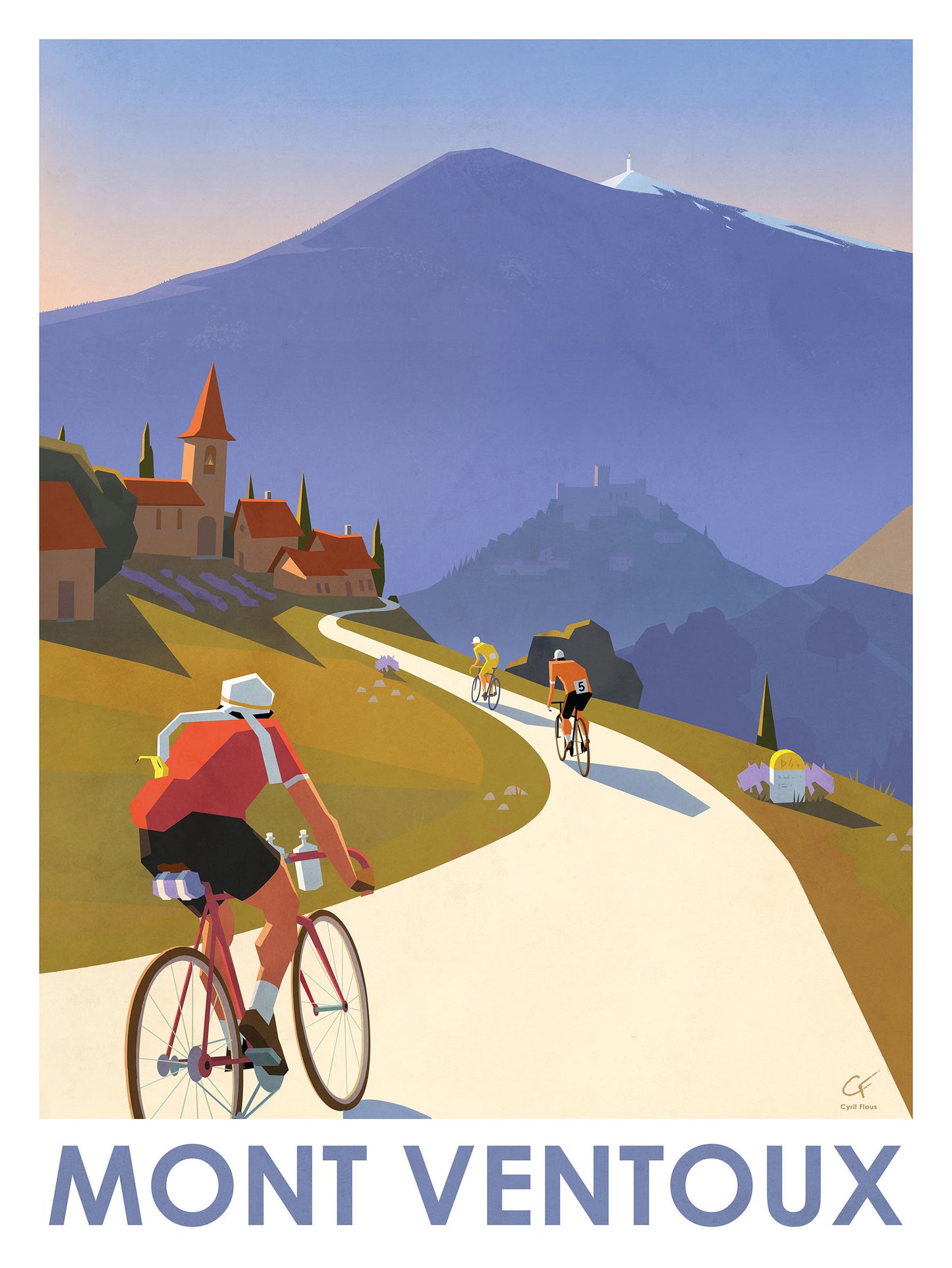 Affiche Mont Ventoux vintage 30x40 pour passionné de cyclisme – décoration murale vélo