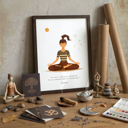 Affiche Méditation — Posture du Lotus (Padmasana)