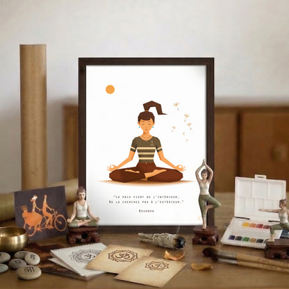 Affiche Méditation — Posture du Lotus (Padmasana)
