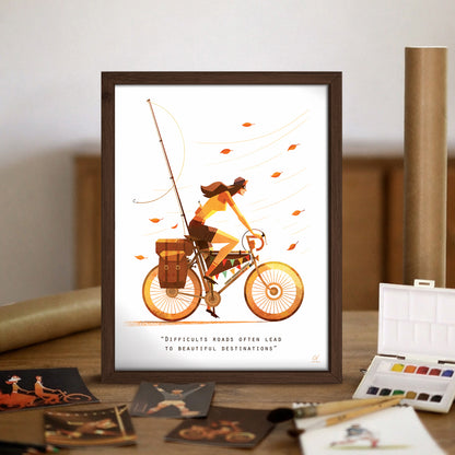 Affiche Bickepacking ''Difficults roads''