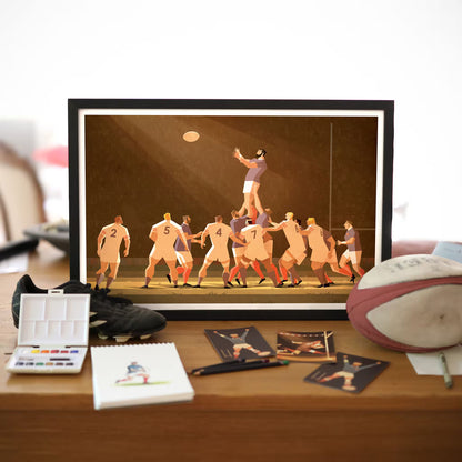 Affiche Touche Rugby match France Angleterre