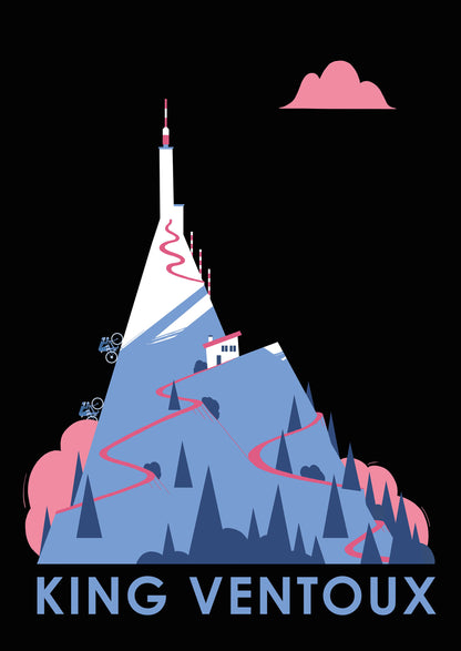 Affiche "KING VENTOUX" – L’ICÔNE DES GRIMPEURS
