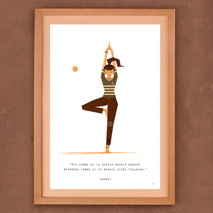 poster de yoga - salutation au soleil