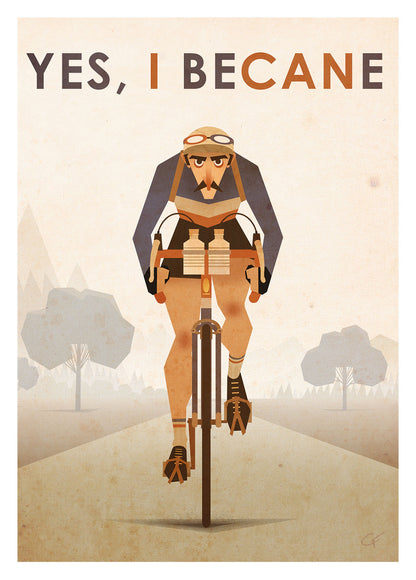 Tirage d'art "Yes i Bécane" format carte postale