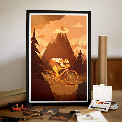 Affiche d'un coureur cycliste