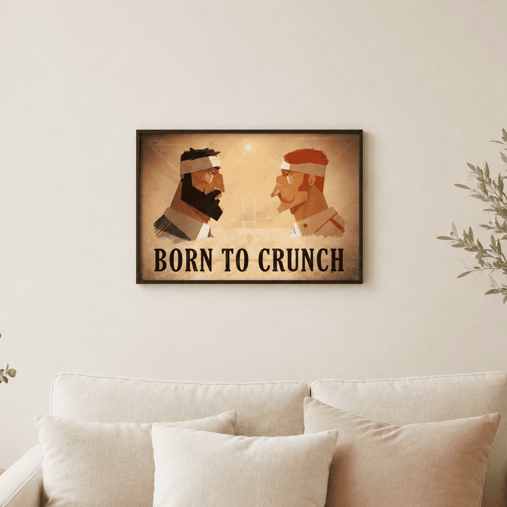 Affiche rugby ''Born to Crunch''