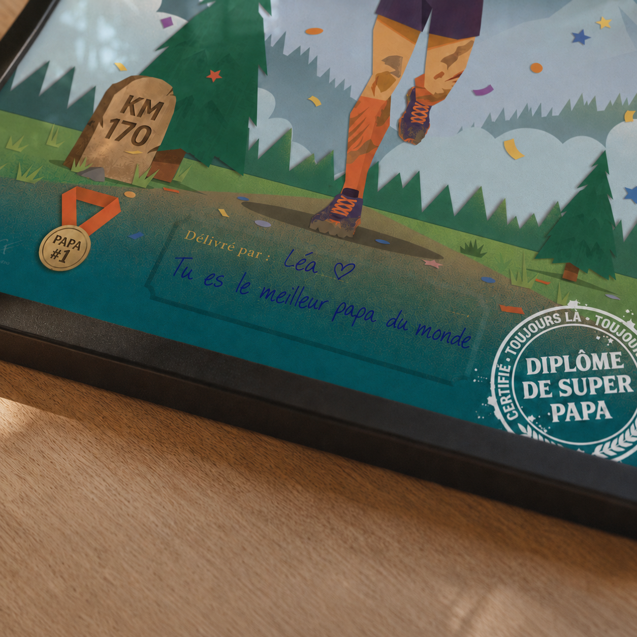 Affiche Diplôme de Super Papa — Trail