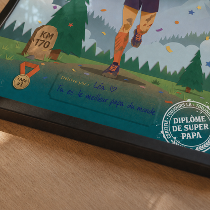 Affiche Diplôme de Super Papa — Trail