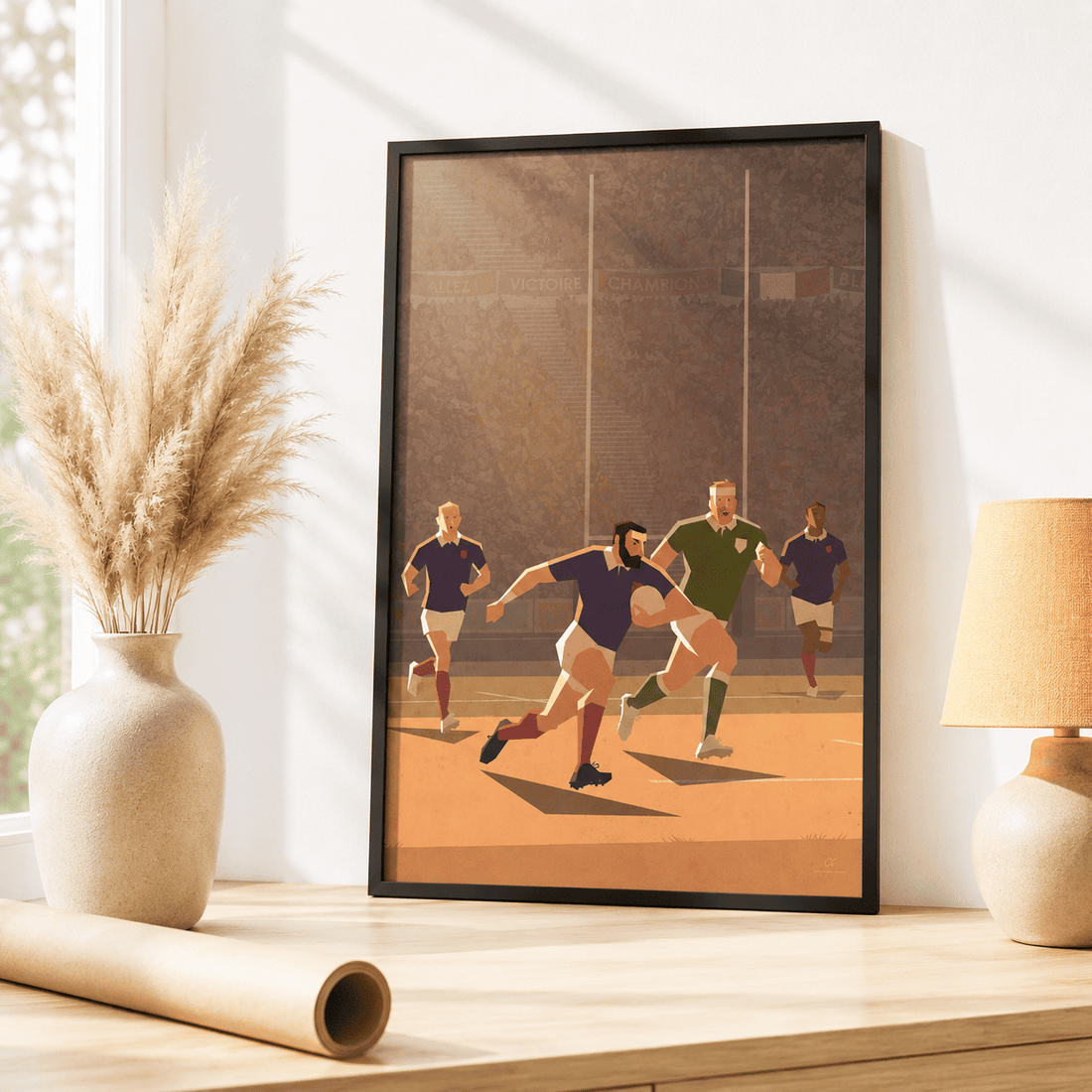 Affiche rugby Droit à l'en-but — Les Affiches de Cyril