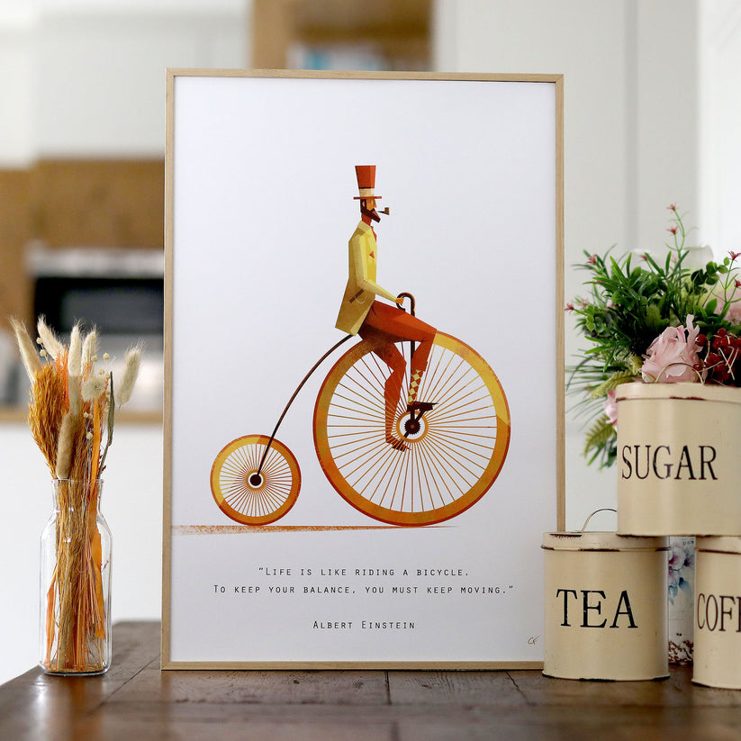 Affiche vélo Grand Bi vintage illustrée par Cyril