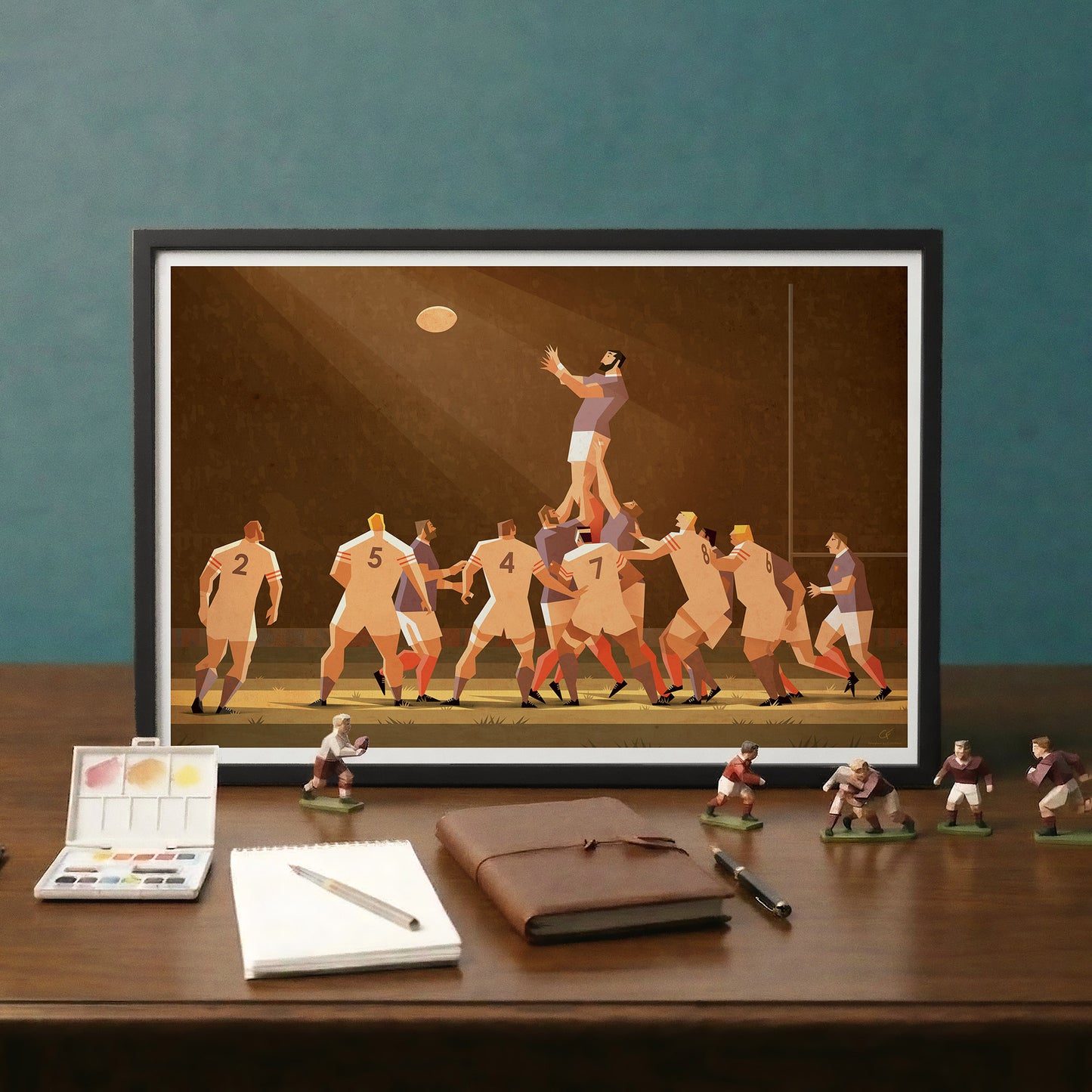 Affiche rugby ''Touche''