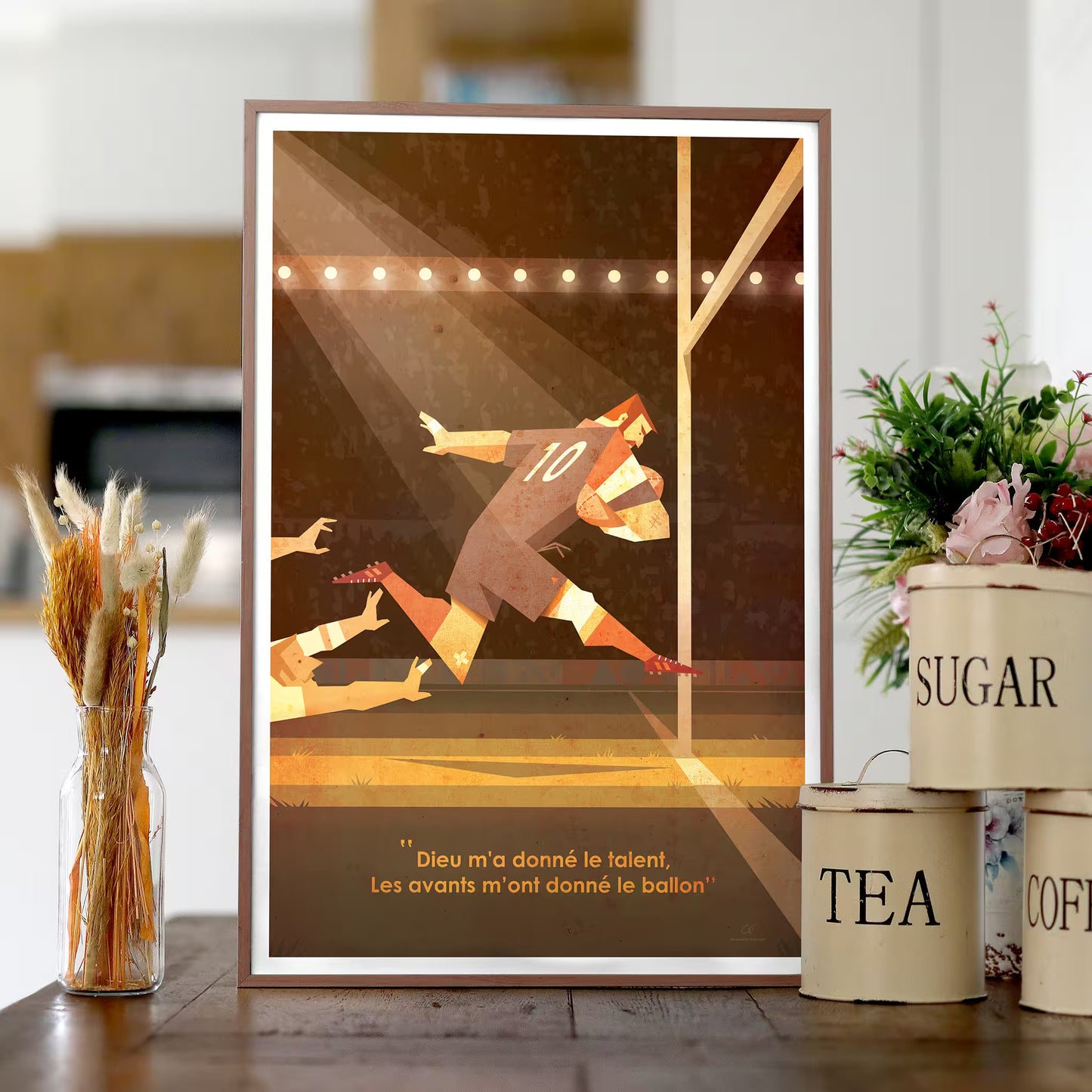 Affiche rugby joueur qui fait un raffut 