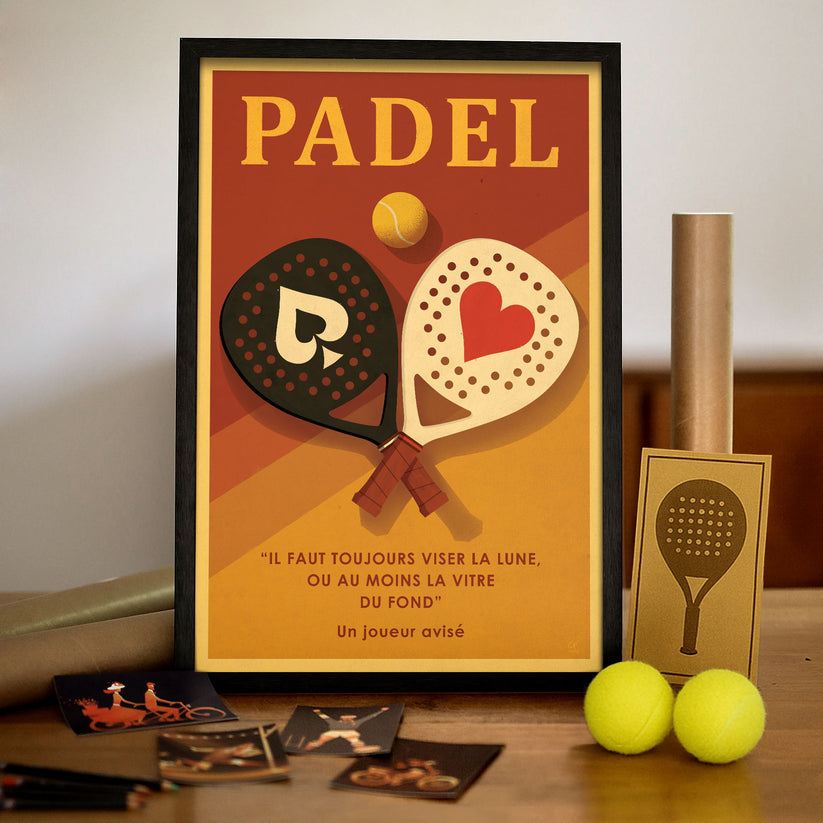 Affiche padel Viser la Lune illustrée par Cyril