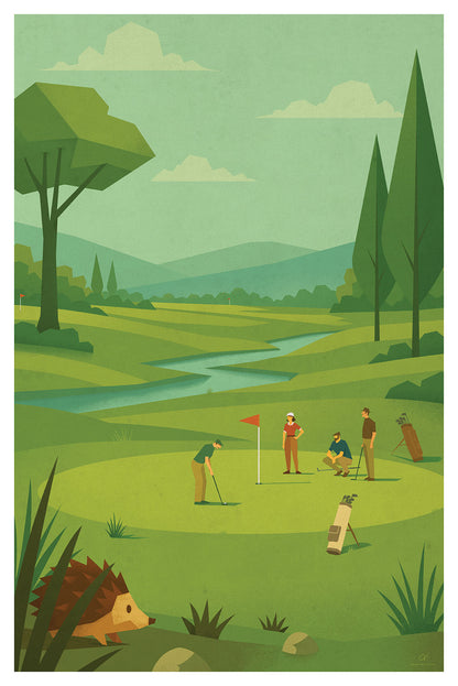 Affiche Golf « Putting » – Illustration vintage