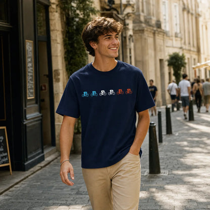 T-shirt « Peloton Français » coton bio en situation