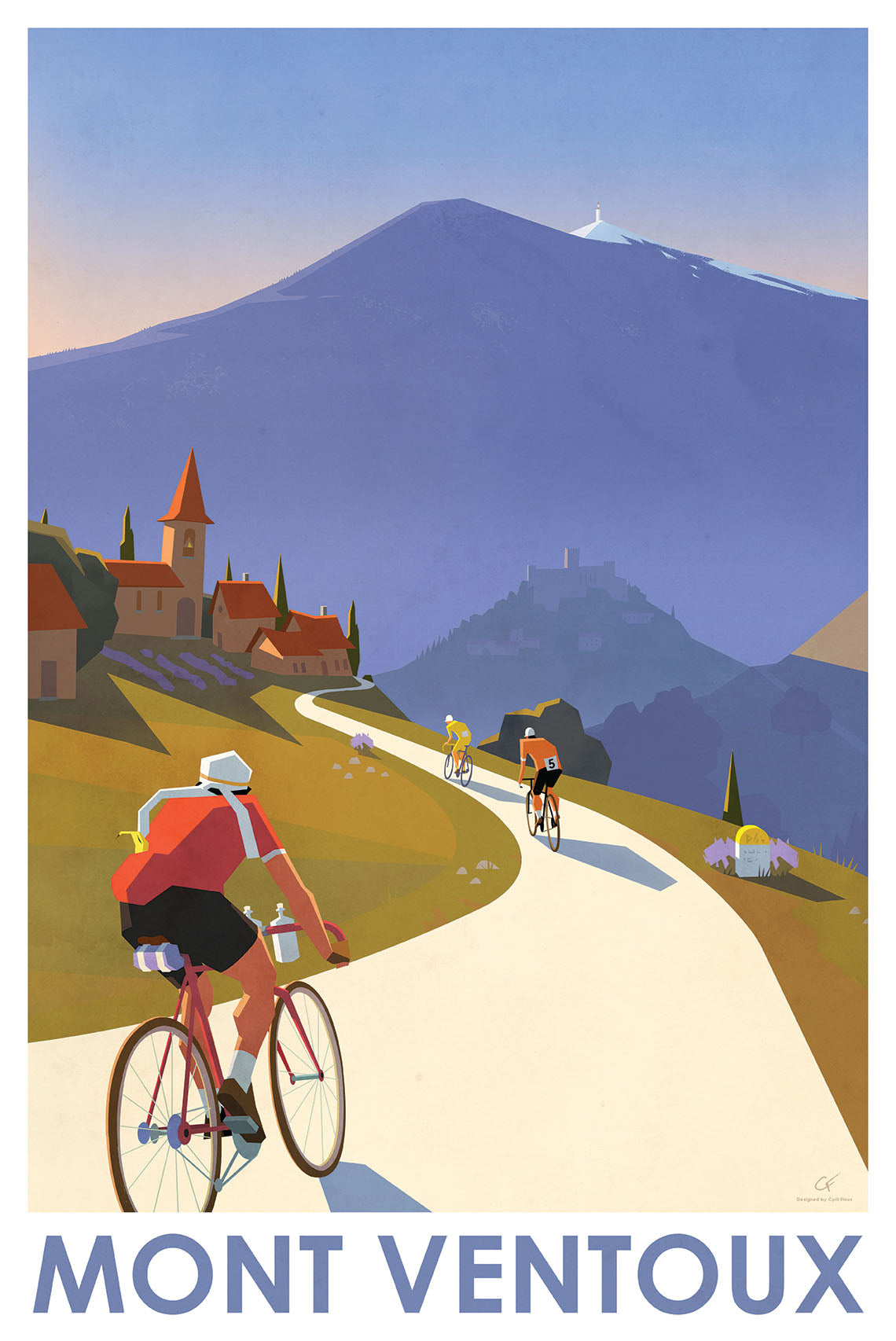 Affiche Mont Ventoux vélo vintage – illustration cyclisme Le Géant de Provence